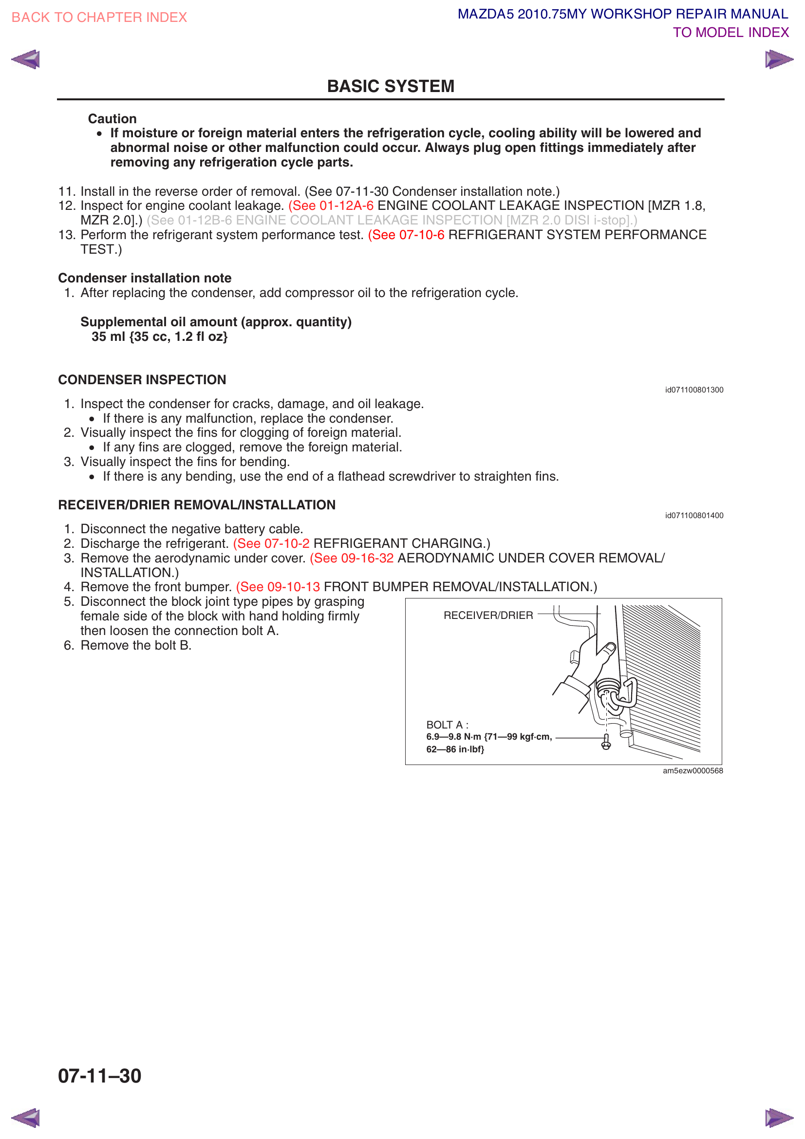 Receiver/drier bolt A, bolt B, bracket