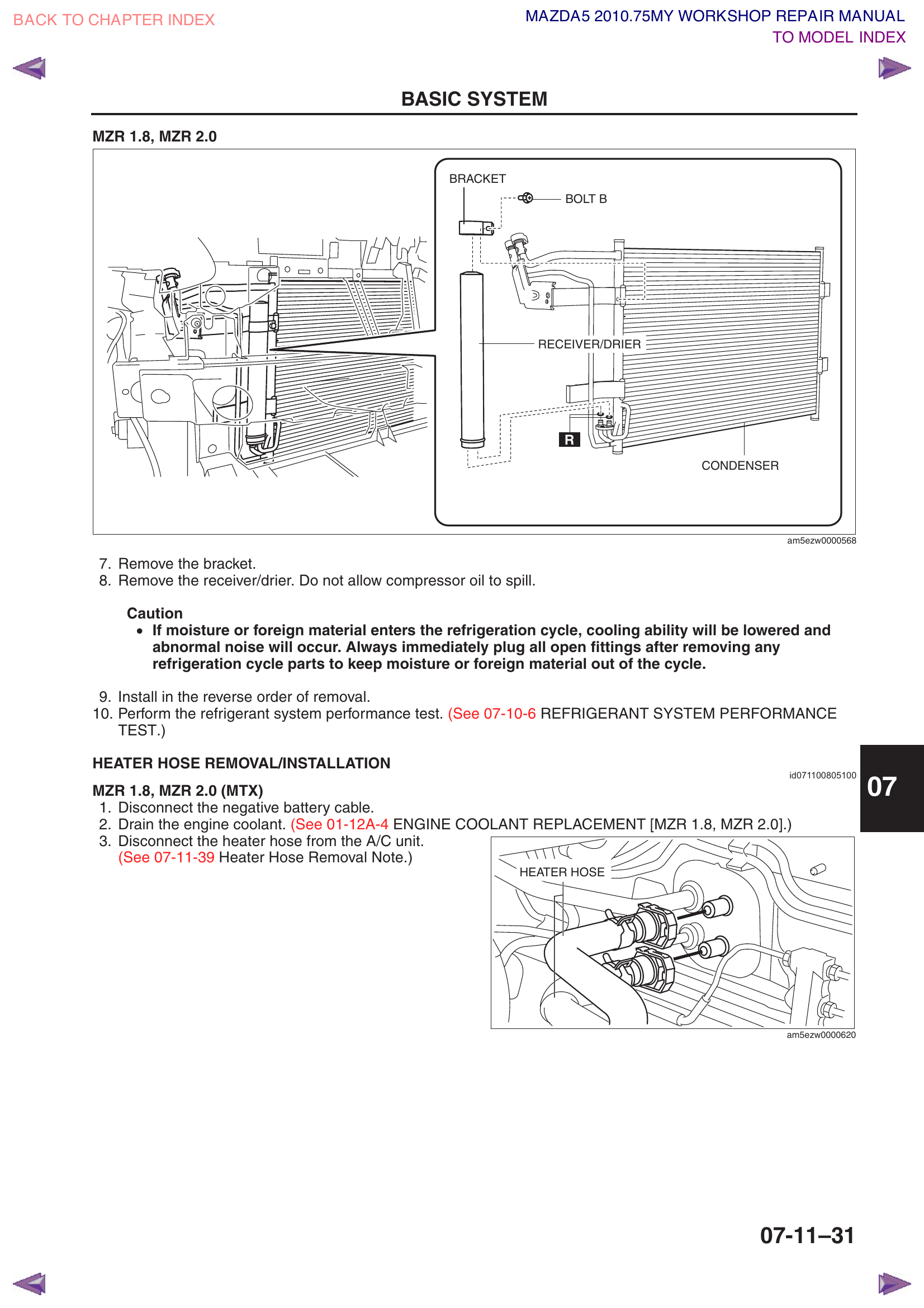 Condenser separation